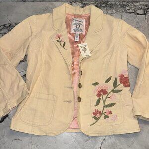 VTG Abercrombie & Fitch Kids Large Blazer Embroidered Floral Retro NEW Y2K